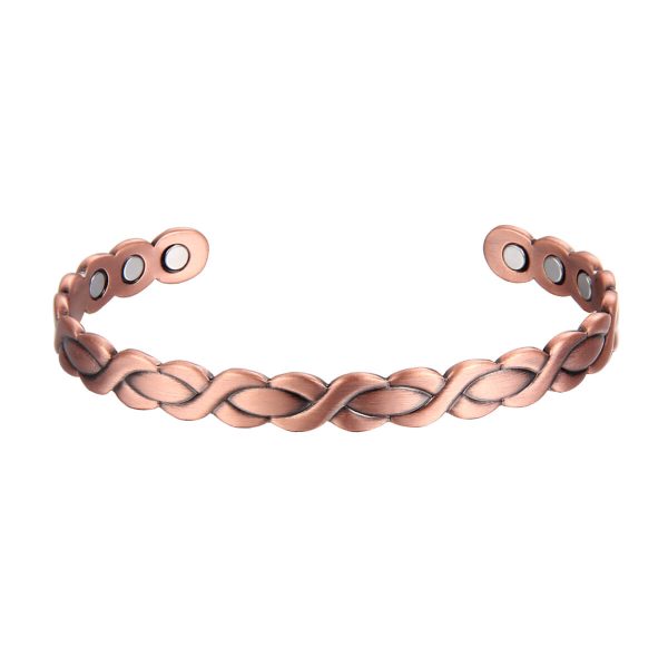 Platted Copper Therapy Bracelet with 6 Neodymium Magnets - Magnetic therapy - Image 3