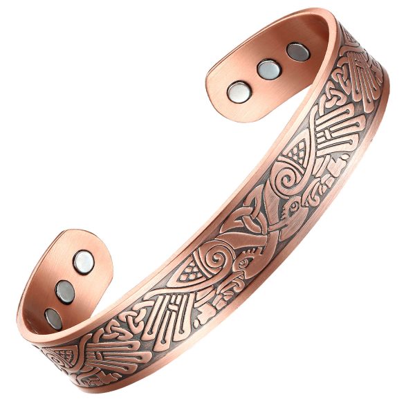 Tribal Copper Therapy Bracelet with 6 Neodymium Magnets - Magnetic therapy